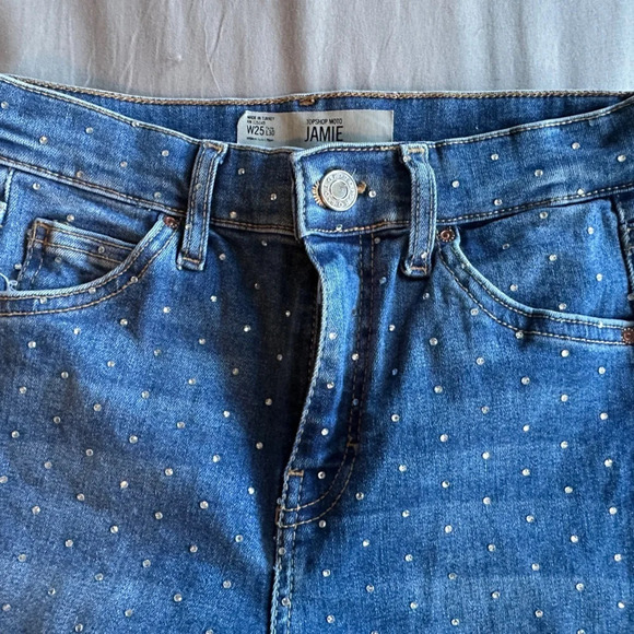 Top shop Rhinestone moto  Jamie jeans - Picture 2 of 4